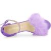imageAllegra K Womens Faux Fur Ankle Strap Block Heels SandalsPurple