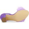 imageAllegra K Womens Faux Fur Ankle Strap Block Heels SandalsPurple