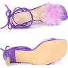 imageAllegra K Womens Faux Fur Slingback Block Heels Lace Up SandalsLight Purple