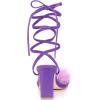imageAllegra K Womens Faux Fur Slingback Block Heels Lace Up SandalsLight Purple