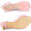 imageAllegra K Womens Faux Fur Slingback Block Heels Lace Up SandalsPink
