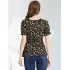 imageAllegra K Womens Floral Peasant Peplum Top Ruffle Hem Short Sleeve VNeck Summer BlouseBlack