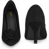 imageAllegra K Womens Flower Closed Pointed Toe Stiletto Heels Shoes PumpsBlack