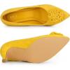 imageAllegra K Womens Flower Closed Pointed Toe Stiletto Heels Shoes PumpsYellow