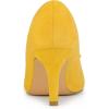 imageAllegra K Womens Flower Closed Pointed Toe Stiletto Heels Shoes PumpsYellow