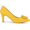 imageAllegra K Womens Flower Closed Pointed Toe Stiletto Heels Shoes PumpsYellow