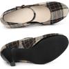 imageAllegra K Womens Houndstooth Platform Stiletto Heels Mary Janes PumpsBlack Brown