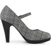 imageAllegra K Womens Houndstooth Platform Stiletto Heels Mary Janes PumpsBlack White