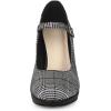 imageAllegra K Womens Houndstooth Platform Stiletto Heels Mary Janes PumpsBlack White