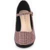 imageAllegra K Womens Houndstooth Platform Stiletto Heels Mary Janes PumpsBurgundy