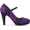 imageAllegra K Womens Houndstooth Platform Stiletto Heels Mary Janes PumpsPurple