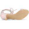 imageAllegra K Womens Kitten Heel Lace Up Open Toe SandalsBeige Pink