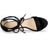 imageAllegra K Womens Kitten Heel Lace Up Open Toe SandalsBlack