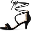 imageAllegra K Womens Kitten Heel Lace Up Open Toe SandalsBlack