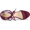 imageAllegra K Womens Kitten Heel Lace Up Open Toe SandalsBurgundy