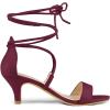 imageAllegra K Womens Kitten Heel Lace Up Open Toe SandalsBurgundy