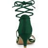 imageAllegra K Womens Kitten Heel Lace Up Open Toe SandalsGreen