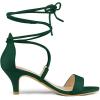 imageAllegra K Womens Kitten Heel Lace Up Open Toe SandalsGreen