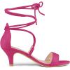 imageAllegra K Womens Kitten Heel Lace Up Open Toe SandalsHot Pink