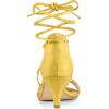 imageAllegra K Womens Kitten Heel Lace Up Open Toe SandalsYellow
