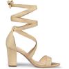 imageAllegra K Womens Lace Up Block Heels SandalsBeige