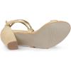 imageAllegra K Womens Lace Up Block Heels SandalsBeige