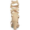 imageAllegra K Womens Lace Up Block Heels SandalsBeige