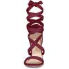 imageAllegra K Womens Lace Up Block Heels SandalsBurgundy
