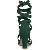 imageAllegra K Womens Lace Up Block Heels SandalsGreen