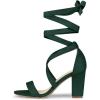 imageAllegra K Womens Lace Up Block Heels SandalsGreen
