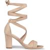imageAllegra K Womens Lace Up Block Heels SandalsNude