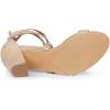 imageAllegra K Womens Lace Up Block Heels SandalsNude