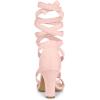 imageAllegra K Womens Lace Up Block Heels SandalsPink