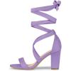 imageAllegra K Womens Lace Up Block Heels SandalsPurple