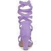 imageAllegra K Womens Lace Up Block Heels SandalsPurple