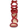 imageAllegra K Womens Lace Up Block Heels SandalsRed