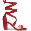 imageAllegra K Womens Lace Up Block Heels SandalsRed