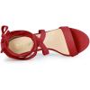 imageAllegra K Womens Lace Up Block Heels SandalsRed