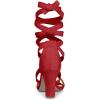 imageAllegra K Womens Lace Up Block Heels SandalsRed