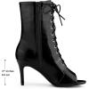 imageAllegra K Womens Lace Up Peep Toe Stiletto Heel Ankle BootsBlack