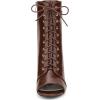 imageAllegra K Womens Lace Up Peep Toe Stiletto Heel Ankle BootsBrown