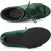 imageAllegra K Womens Lace Up Peep Toe Stiletto Heel Ankle BootsDark Green