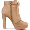 imageAllegra K Womens Lace Up Strap Platform Block Heels Ankle BootsNude