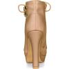 imageAllegra K Womens Lace Up Strap Platform Block Heels Ankle BootsNude