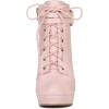 imageAllegra K Womens Lace Up Strap Platform Block Heels Ankle BootsPink
