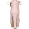 imageAllegra K Womens Lace Up Strap Platform Block Heels Ankle BootsPink