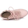 imageAllegra K Womens Lace Up Strap Platform Block Heels Ankle BootsPink