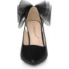 imageAllegra K Womens Mesh Bow Pointed Toe Stiletto High Heels PumpsBlack