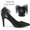 imageAllegra K Womens Mesh Bow Pointed Toe Stiletto High Heels PumpsBlack