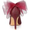 imageAllegra K Womens Mesh Bow Pointed Toe Stiletto High Heels PumpsBurgundy